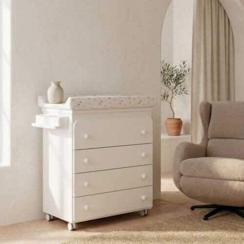 Mueble bañera cambiador cajón redondo