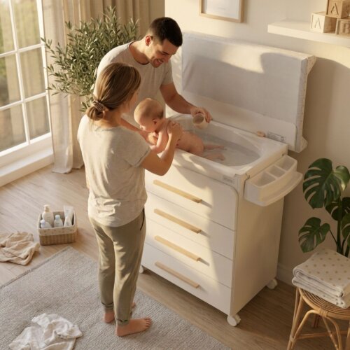 Mueble bañera cambiador-Trevi