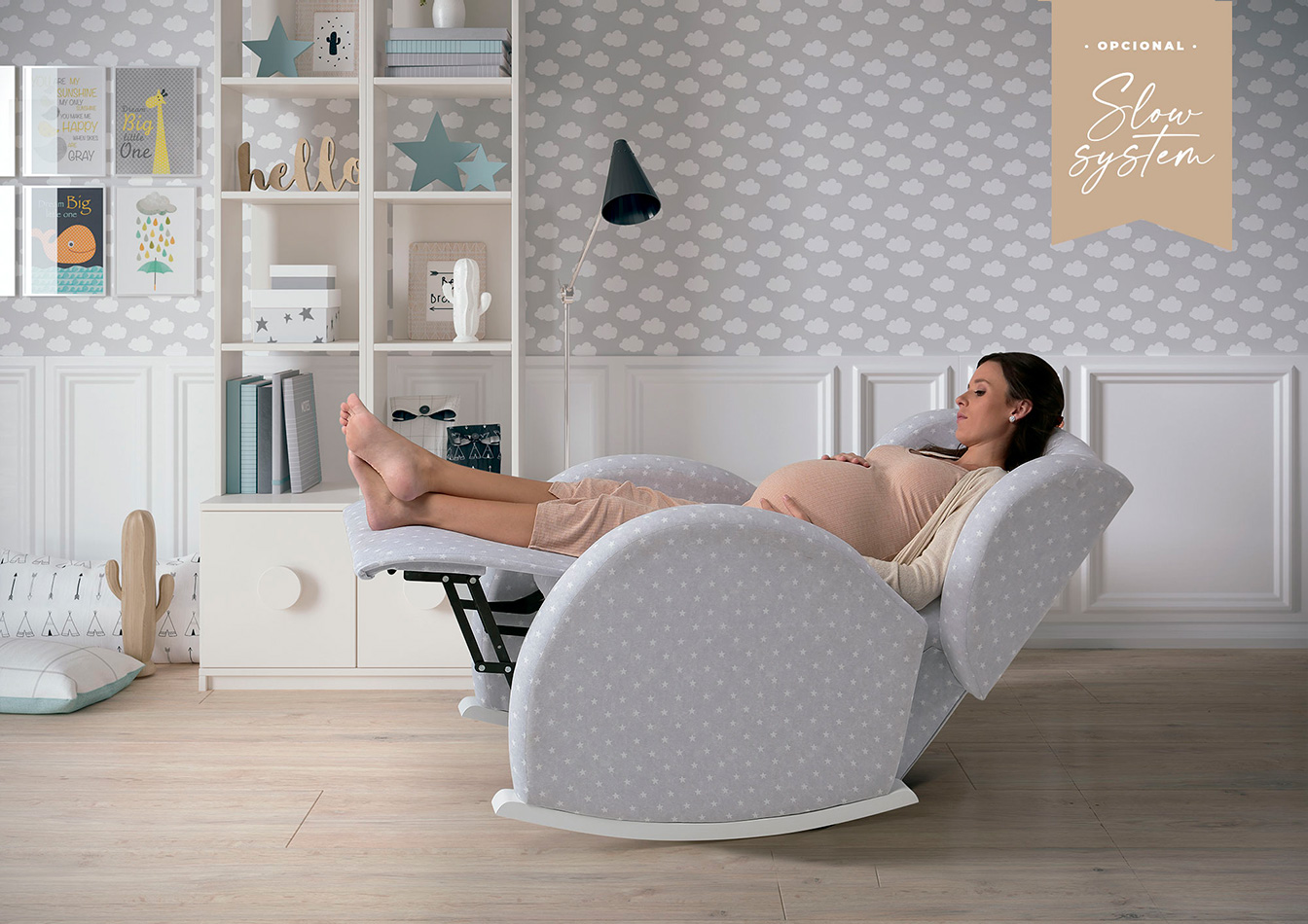 Mecedora lactancia Flor Slow System - Estrellas 4364 cunas y accesorios para bebé
