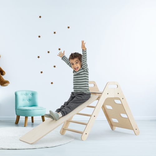 Piky tobogán, escalera y tabla escalada de madera