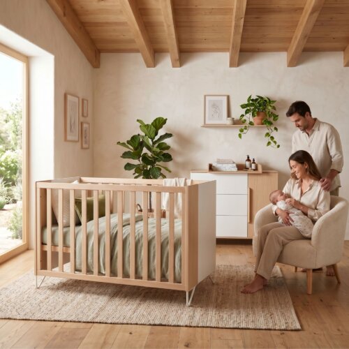 Cuna colecho de madera 120x60- Amaia