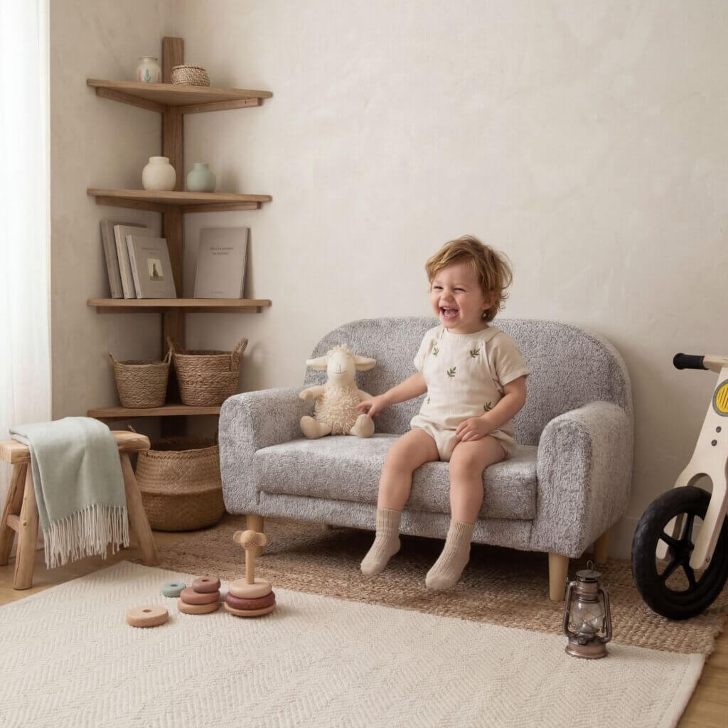 Niño sentado en minisofa duo micuna